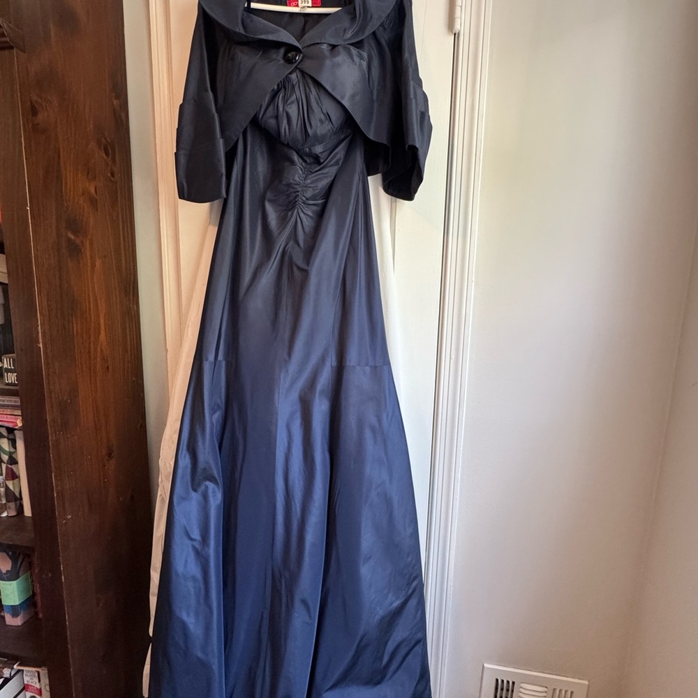 Donna Ricco Collection Navy Blue Gown with Jacket